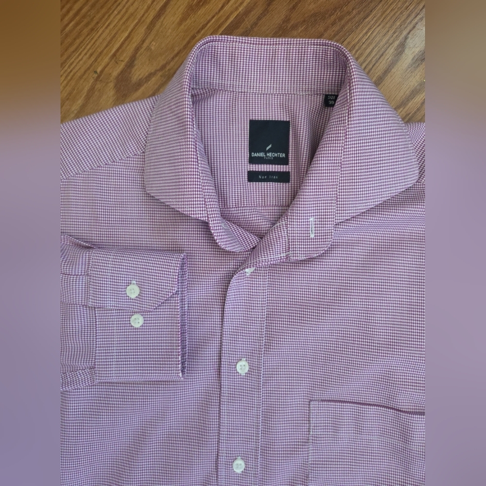 Daniel Hechter Paris Dress Shirt Size 39 Long Sleeve‎ Button Up